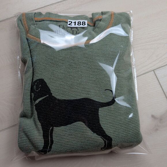 The Black Dog Shirt Mens S Green Graphic Long Sleeve Beach Outdoor Waffle Knit - Picture 10 of 10